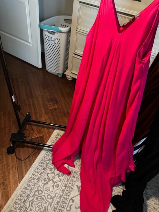 Mlle Gabrielle Dresses & Skirts - Mlle Gabrielle Pink Handkerchief Hem Boho Maxi Dress (3X)